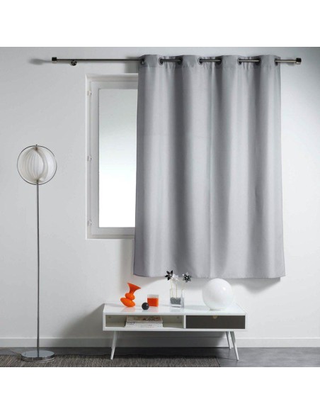 1609123 - rideau a oeillets 140 x 180 cm polyester uni essentiel gris