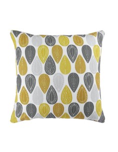 1609378-coussin passepoil 60 x 60 cm polyester imprime palpito jaune/blanc