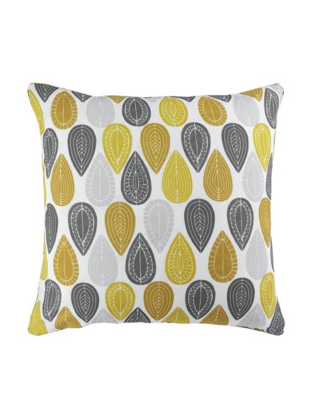 1609378-coussin passepoil 60 x 60 cm polyester imprime palpito jaune/blanc