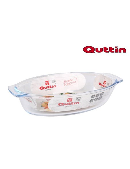 qt-1039h011 - plat verre oval 23.8x13cm 725cc quttin