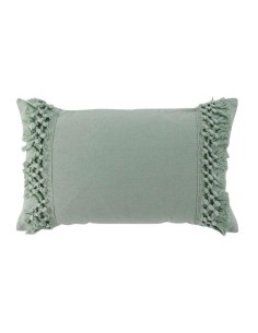 1609351-coussin dehous. compr. franges 30 x 50 cm coton salma menthe