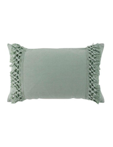 1609351-coussin dehous. compr. franges 30 x 50 cm coton salma menthe