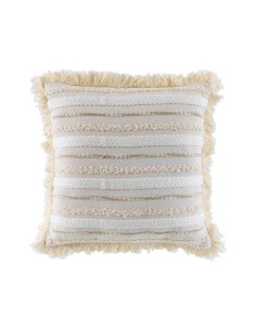 coussin dehous. compr. franges 40 x 40 cm coton tisse atlas naturel