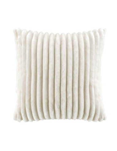 1609805-housse de coussin +encart 40 x 40 cm flanelle jacquard uni kalie naturel