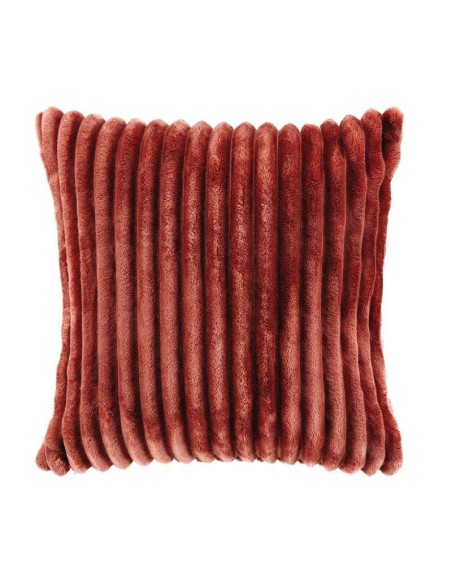 housse de coussin +encart 40 x 40 cm flanelle jacquard uni kalie rose