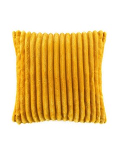 housse de coussin +encart 40 x 40 cm flanelle jacquard uni kalie jaune