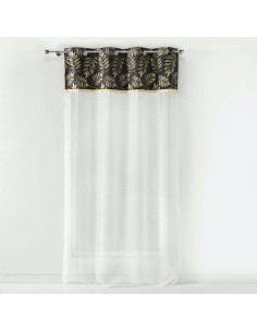 1626859-panneau a oeillets 140 x 240 cm voile sable+top imp. or+frange adelor an