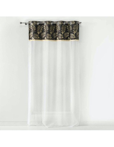 1626859-panneau a oeillets 140 x 240 cm voile sable+top imp. or+frange adelor an