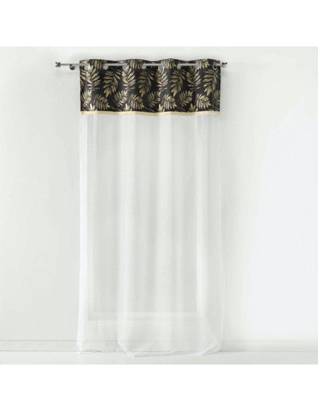 1626859-panneau a oeillets 140 x 240 cm voile sable+top imp. or+frange adelor an