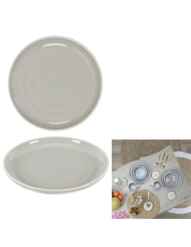 assiette bicolore grise 20cm m12 a1/in6/m12