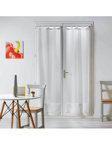 1625930-paire droite passants 2 x 70 x 200 cm voile sable salina blanc