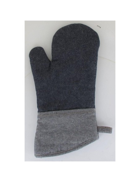 42500191 - gant de cuisine denim bicolore 18x28cm coton - bleu