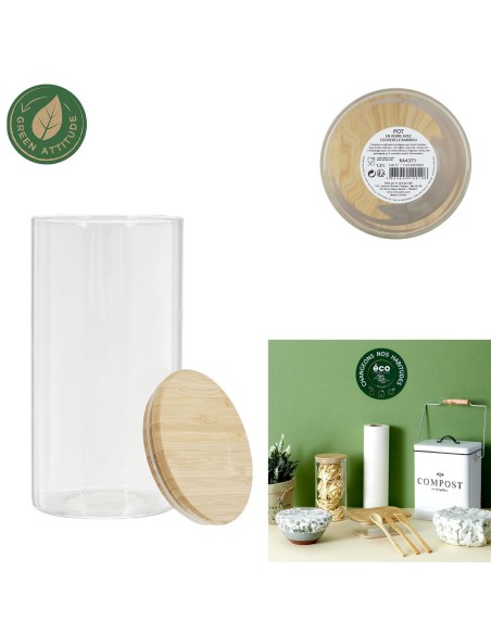 ka4371 - bocal en verre et bambou 1.2l m8
