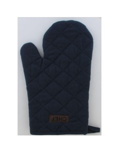 gant de cuisine chef 18x28cm coton - bleu
