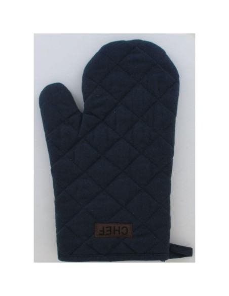 gant de cuisine chef 18x28cm coton - bleu