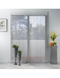 1626484-paire droite passe tringle 2 x 70 x 200 cm voile sable fils chenille lin