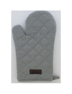 gant de cuisine chef 18x28cm coton - gris clair