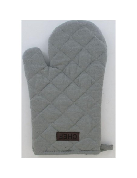 gant de cuisine chef 18x28cm coton - gris clair