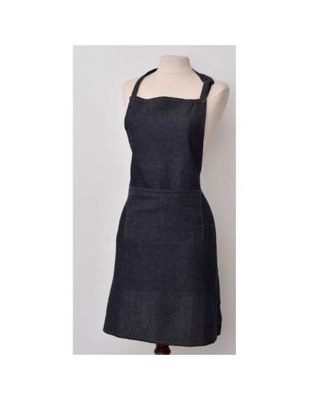 43000191 - tablier de cuisine denim 65x80cm coton - bleu