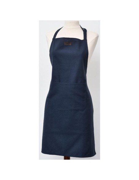 4300119 - tablier de cuisine chef 65x80cm coton - bleu