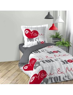 1643468-parure 2 p. 140 x 200 cm imprime 42 fils allover darling