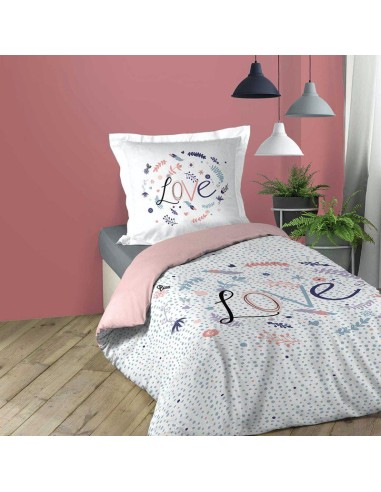 1643783-parure 2 p. 140 x 200 cm imprime 42 fils dessin place big love