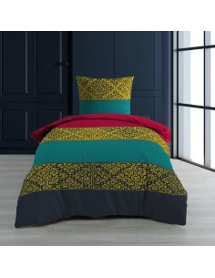 1643347-parure 2 p. 140 x 200 cm imprime 57 fils allover anaurine