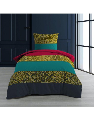 1643347-parure 2 p. 140 x 200 cm imprime 57 fils allover anaurine