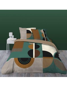 1442564-parure 3 p. 240 x 220 cm flanelle imprimee dessin place sixties