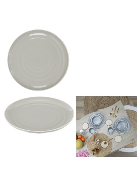 assiette bicolore grise 26.5cm m12 a1/in6/m12