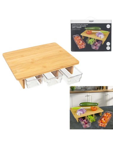 planche a decouper avec 3 compartiments m6