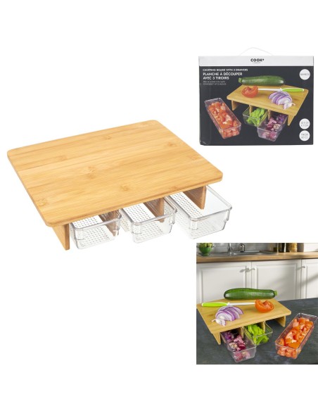 planche a decouper avec 3 compartiments m6