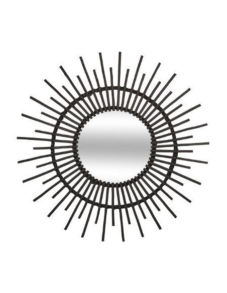 miroir rotin d76 noir