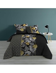 1643815-parure 3 p. 260 x 240 cm imprime 57 fils allover darlene noir