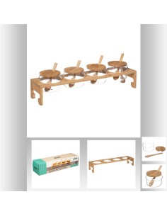 179622 - set bocal epice x4 verre+bam L. 42 x P. 10 x H. 13 cm