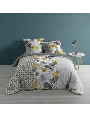 1643816-parure 3 p. 260 x 240 cm imprime 57 fils allover darlene blanc