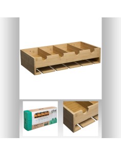 179637-etagere murale x10 ver bambou L. 54 x P. 27 x H. 12 cm