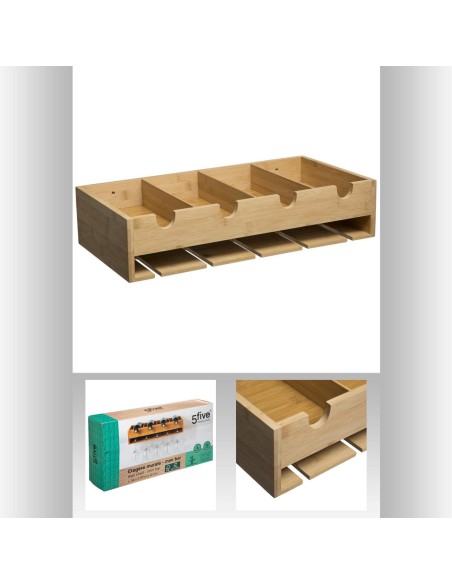 179637-etagere murale x10 ver bambou L. 54 x P. 27 x H. 12 cm