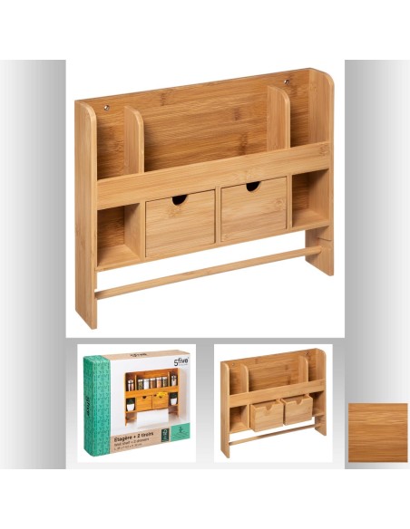 179638 - etagere murale +tiroir bam L. 38 x P. 6,5 x H. 32 cm