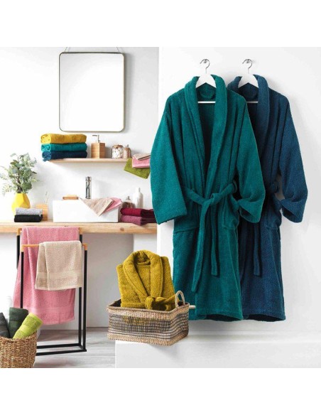 1801290 - peignoir col chale taille unique eponge unie colors bourgogne