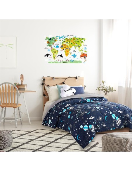 sticker murale mappemonde 90x60cm m12 a2/d12/m12