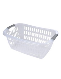 panier a linge avec poignee plastique 25l 36,5*54,5*h21cm transparent
