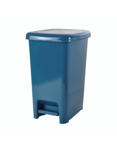poubelle a pedale plastique 40l 31*42*h50cm bleu paon