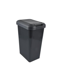 poubelle double ouverture plastique 46l 39*29*h59cm anthracite