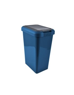 poubelle double ouverture plastique 46l 39*29*h59cm bleu paon