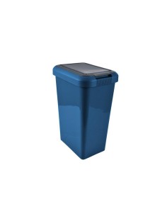 poubelle double ouverture plastique 25l 32*24*h48cm bleu paon