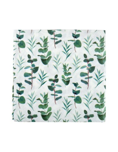 set de 20 serviettes en papier 3 plis 33*33cm eucalyptus