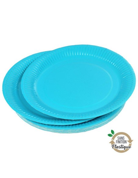 6asj128br-set de 20 assiettes vitamine en carton d23cm bleu sans film plastique