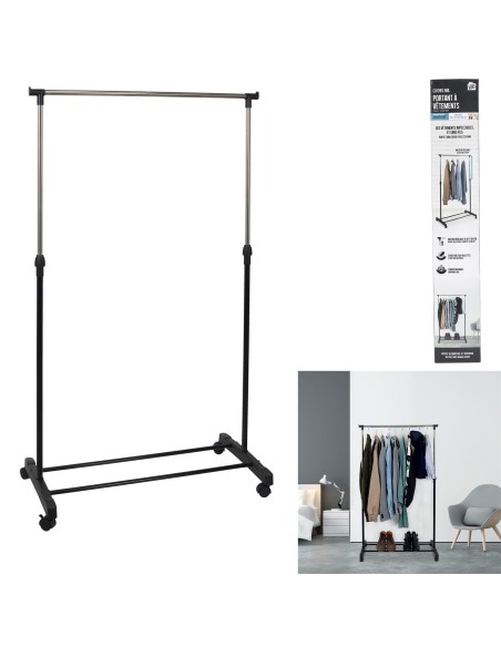 portant metal roulette 80x43x160cm m8