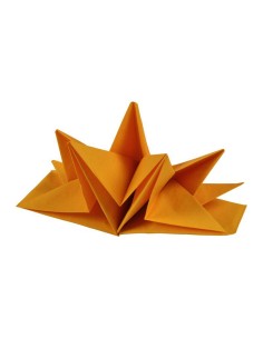 6sej761mo - set de 12 serviettes pre pliees en papier 3 plis 40*60cm jaune mouta